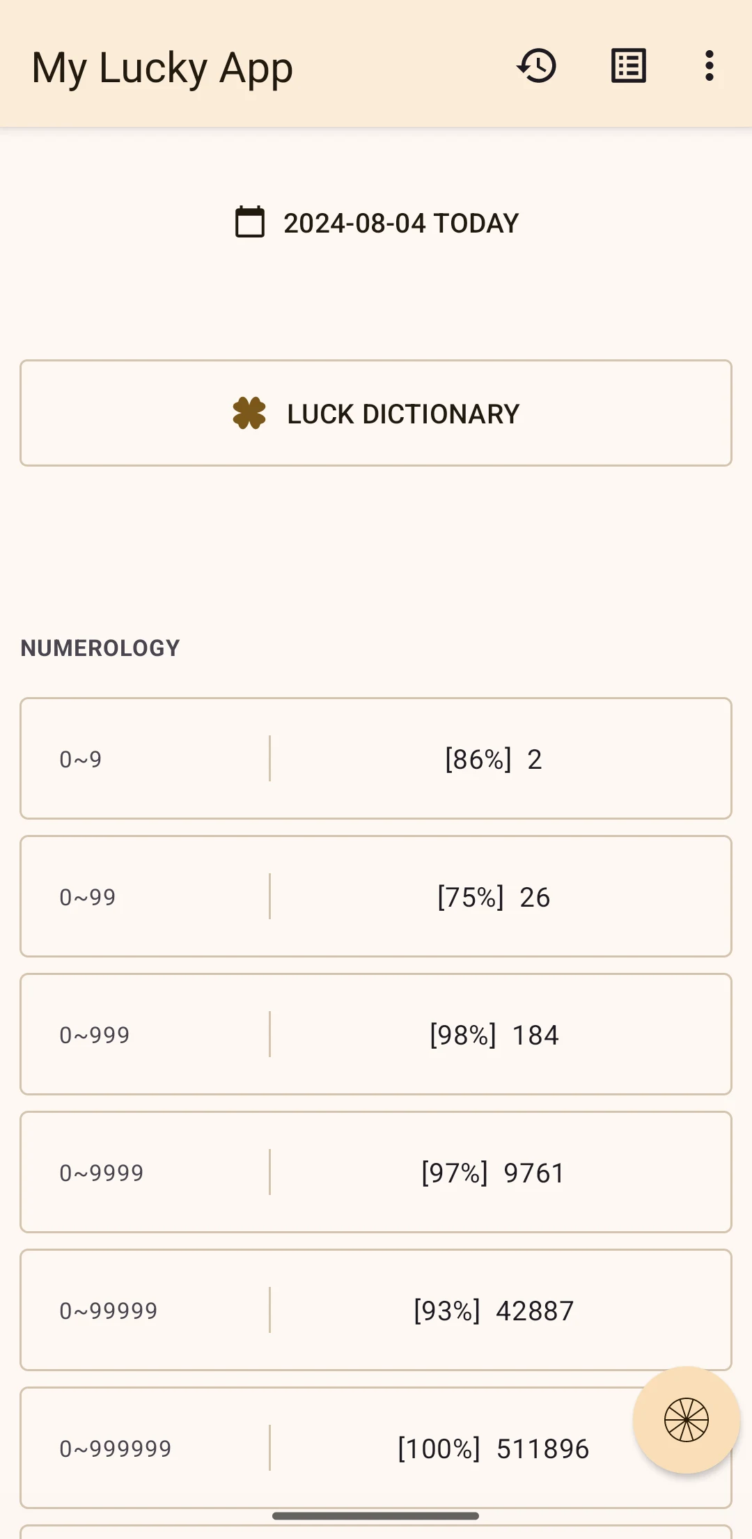 My Lucky App screenshot