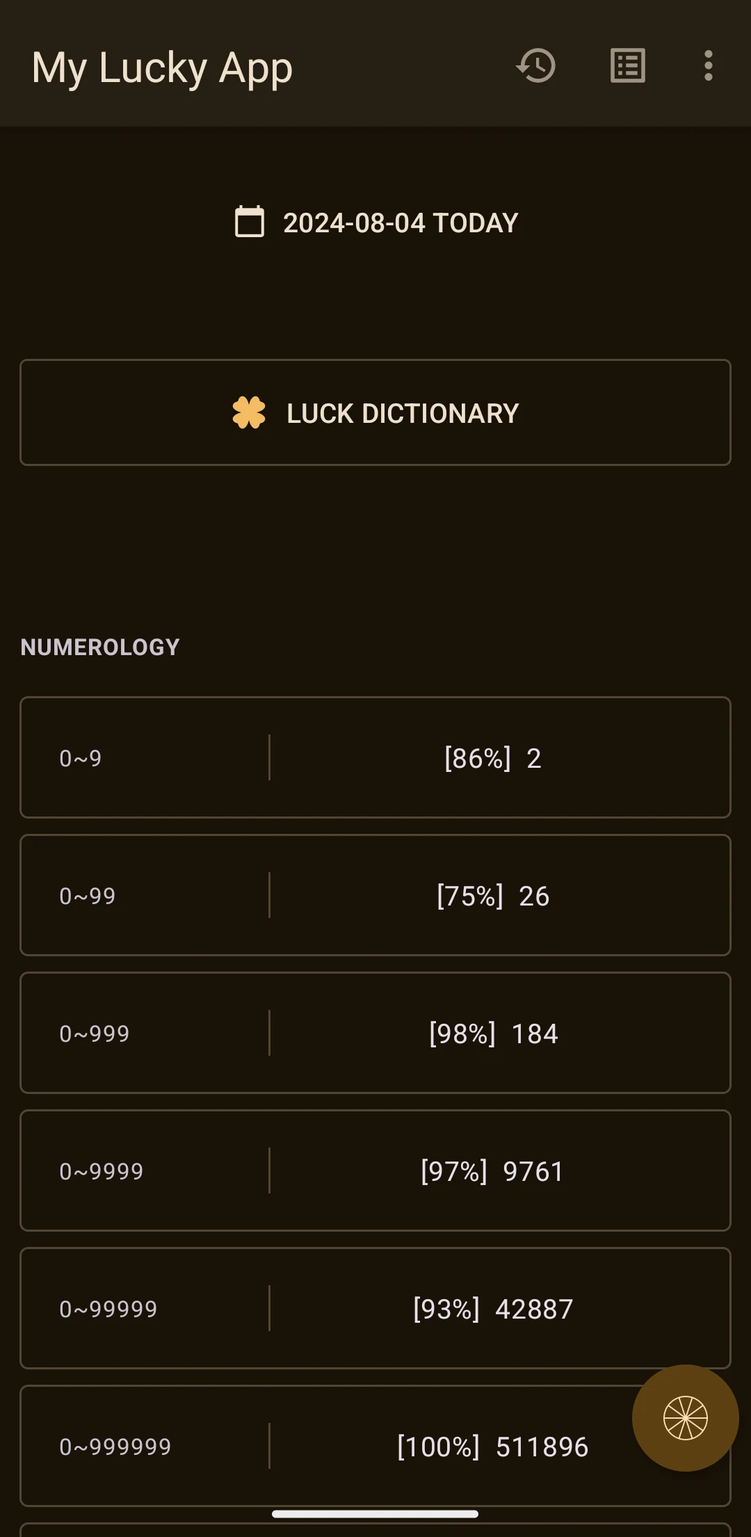 My Lucky App screenshot